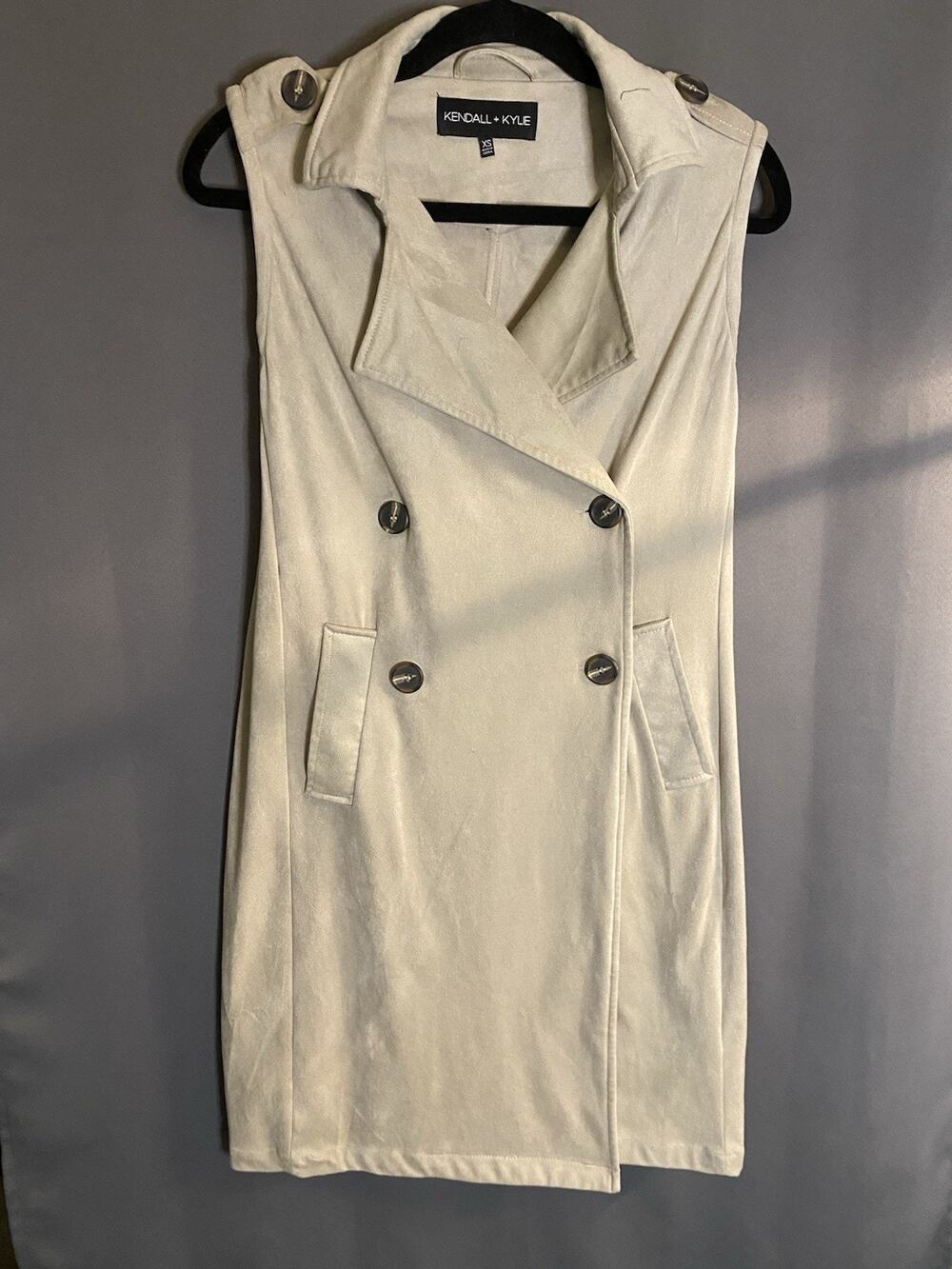 Kendall + Kylie Sleeveless XS Double-breasted Trench Dress